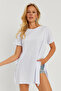 Women's White Ruffle Long T-Shirt DY2986 - 2