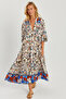 Women's Stone Patterned Loose Maxi Dress GÇ166