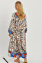 Women's Stone Patterned Loose Maxi Dress GÇ166 - 7