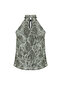 Khaki Printed Special Textured Flexible Knitted Blouse with Lacing Detail TWOSS24BZ00491 - 8