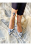 MARİA GRAY SNAKE LEATHER HEELED SANDALS SHOES - 5