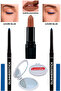 قلم تحديد العيون باللون الأزرق الداكن مكون من قطعتين + أحمر شفاه Marvellous Mocha Matte + مرآة جيب Lovider