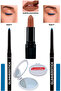 قلم تحديد العيون باللون الكحلي مكون من قطعتين + أحمر شفاه Marvellous Mocha Matte + مرآة جيب Lovider