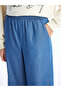 Wideleg Women's Jeans Pants with Elastic Waist - 2