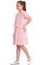 Girl - Short Sleeve Dress with Bow Lace, Mobile Belt and Ruffle Detail - 5