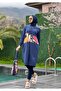 Camelya 5-Piece Hijab Swimsuit Set Navy Blue - 2