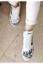 Women's Vegan Leather White High Sneakers - Trust Me Buddy Design - 3