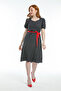 Women's Navy Blue White Polka Dot I Belted Mini Dress 51123 - 2