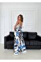 Women's Satin Patterned Double Suit - 6