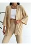 Women's Bottom Top Set - Wrapped Fabric - Rubber Waist - Wide Leg Palazzo Trousers - Kimono Top