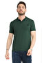 Men's Emerald Green Polo Collar Summer Cotton Short Sleeve T-shirt - 2