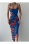 Strappy Midi Dress Lined Tulle Dress Midi Length Graduation Dress - 2