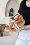 Women's Genuine Leather Wedge Heeled Orthopedic Sandals - 2