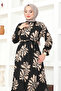 Leaf Pattern Viscose Dress - 2