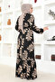 Leaf Pattern Viscose Dress - 4