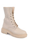 Women's Boots with Elastic Sides, Front Metal Buckle and Trak Sole - 2