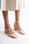 Sigva Mary Jane Summer Nude Patent Leather Thick Heeled Strappy Shoes - 3