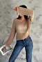 Women's Standard Size Long Sleeve Openwork Loose Eyelet Mesh Blouse - 4