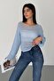 Women's Standard Size Long Sleeve Openwork Loose Eyelet Mesh Blouse - 4