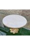 Royal - Natural White Marble Presentation Tray| Footed Marble Plate| Standing Presentation Holder| Gold| 28cm - 2