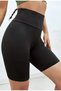 Women's Shorts Leggings - Black Diving Fabric - High Waist - Firming - Recovery Shorts Leggings - 2
