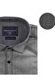 Men's Large Size 118-191 Suitable for Weight Interval Short Sleeve Lycra Flap Double Pocket Denim Shirt Gray - 3