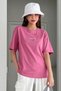 Unisex Pembe Classical Baskılı Oversize - 2