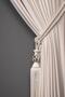 Cream Color White Core Detailed Background Curtain Tie Bamboo Baroque Tufted Braçol