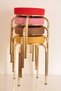 4 Colorful Thai-2 Feather Gold Octopus Stool Kitchen Stool Iron Stool