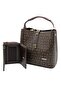 Women's Brown Bag Wallet Combination - 2