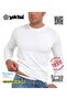 Men's White Lycra Long Sleeve Sweatshirt - 2