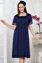 Women's Maternity Dressing Gown Nightgown Set Navy Blue - 2