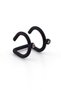 Matte Black Colored Earcuff Cartilage Earrings with Stone Spiral Ex084