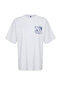 Beyaz %100 Pamuk Sırt ve Ön Baskılı Oversize/Rahat Kesim Örme T-Shirt TWOSS24TS00234 - 7