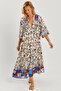 Women's Stone Patterned Loose Maxi Dress GÇ166 - 4