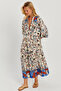 Women's Stone Patterned Loose Maxi Dress GÇ166 - 3