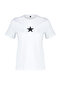 Beyaz %100 Pamuk Yıldız Baskılı Regular/Normal Kalıp Bisiklet Yaka Örme T-Shirt TWOSS24TS00095 - 7