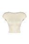 Taş Bisiklet Yaka Ay Kol Fitted/Vücuda Oturan Crop Örme Bluz TWOSS24BZ00446 - 7