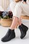 Genuine Leather Full Orthopedic Special Sole Fur Inner Cold Weather Resistant Rubber Sole Mother Boots - 2