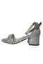 Kids Girls' Silver Single Strap Thick Heeled Sandals Shoes Ank235-978 - 3