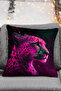 4-Piece Leopard Pattern Digital Printed Throw Pillow Pillow Case - Purple, Turquoise, Red, Yellow - 3