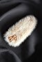 Beige Plush Side Plush with Brown Ribbon Design - 2