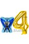 Batman Concept 4 Year Old Balloon Set Batman Bat and Gold Number Balloon Birthday Balloon Set