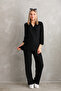 Pregnant and Maternity Long Sleeve V-Neck Top and Bottom Set - 2