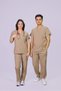 Unisex Beige Classic Leg Lycra Doctor Nurse Jersey Medical Jersey Surgical Suit Thin Fabric