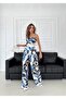 Women's Satin Patterned Double Suit
