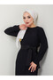 Women's Skirt Frilly Crew Neck Belted Dress - 5