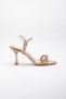 Women's Heeled Rhinestone Evening Dress Shoes Copper Color - 4