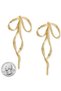 Bow Earrings Ribbon Earrings gold gold silver color - 2