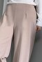 Wide Leg Elastic Waist Trousers - Stone - 2